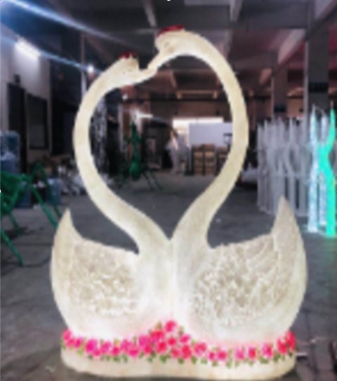 Swan Pair Christmas decoration light by JKPARKRIDES