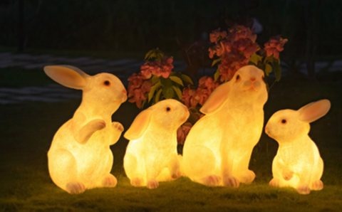Rabbit Christmas decoration light by JKPARKRIDES