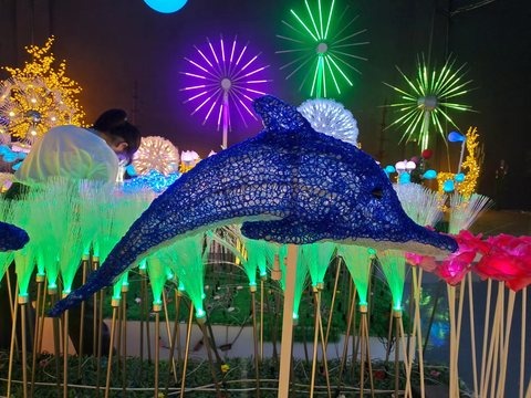 Dolphin Christmas decoration light by JKPARKRIDES