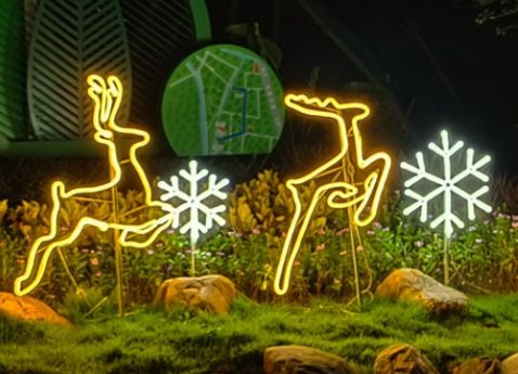 Flat Deer Christmas decoration light by JKPARKRIDES