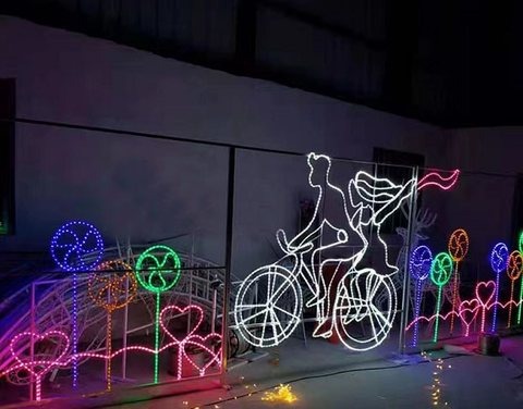 Cyclist Couple Christmas decoration light by JKPARKRIDES