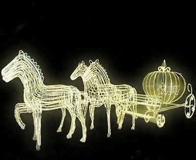Horse Carriage Christmas decoration light by JKPARKRIDES