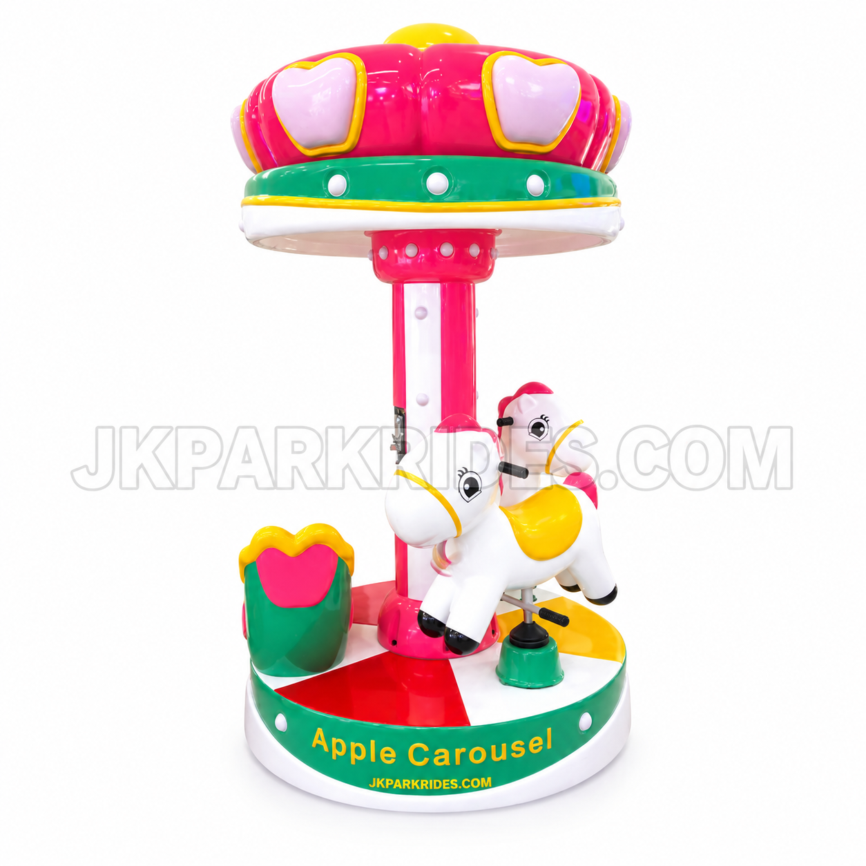 Amusement park coin operated mini 3-seater carousel children's playground equipment arcade — JKPARKRIDES product image
