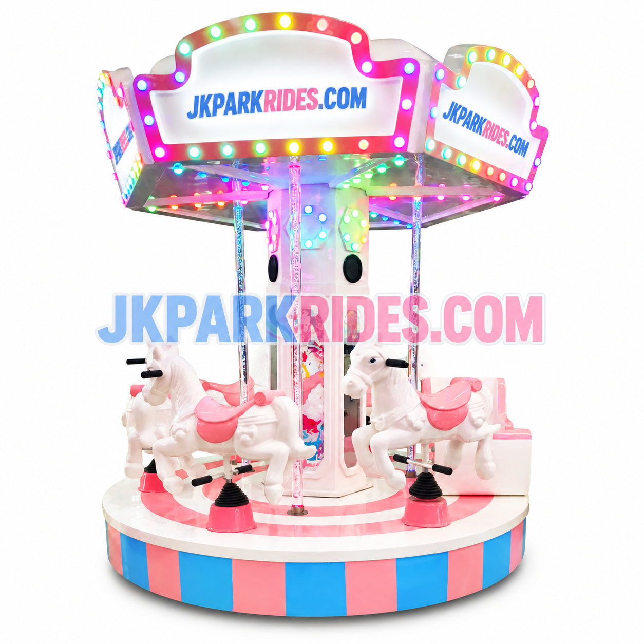 Factory wholesale indoor/outdoor 6-seater coin operated commercial children's amusement electric carousel — JKPARKRIDES product image
