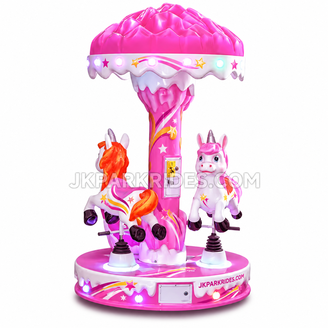 Ice and Snow Unicorn - Three Person Mini Carousel — JKPARKRIDES product image