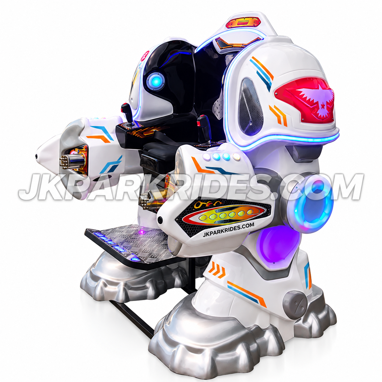 Square manned sightseeing robot, parent-child interactive amusement equipment, manned robot, music and lighting robot, drivable robot, commercial stall — JKPARKRIDES product image