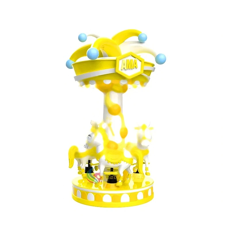 Pink Dream Three Rider Mini Carousel — additional view of the equipment