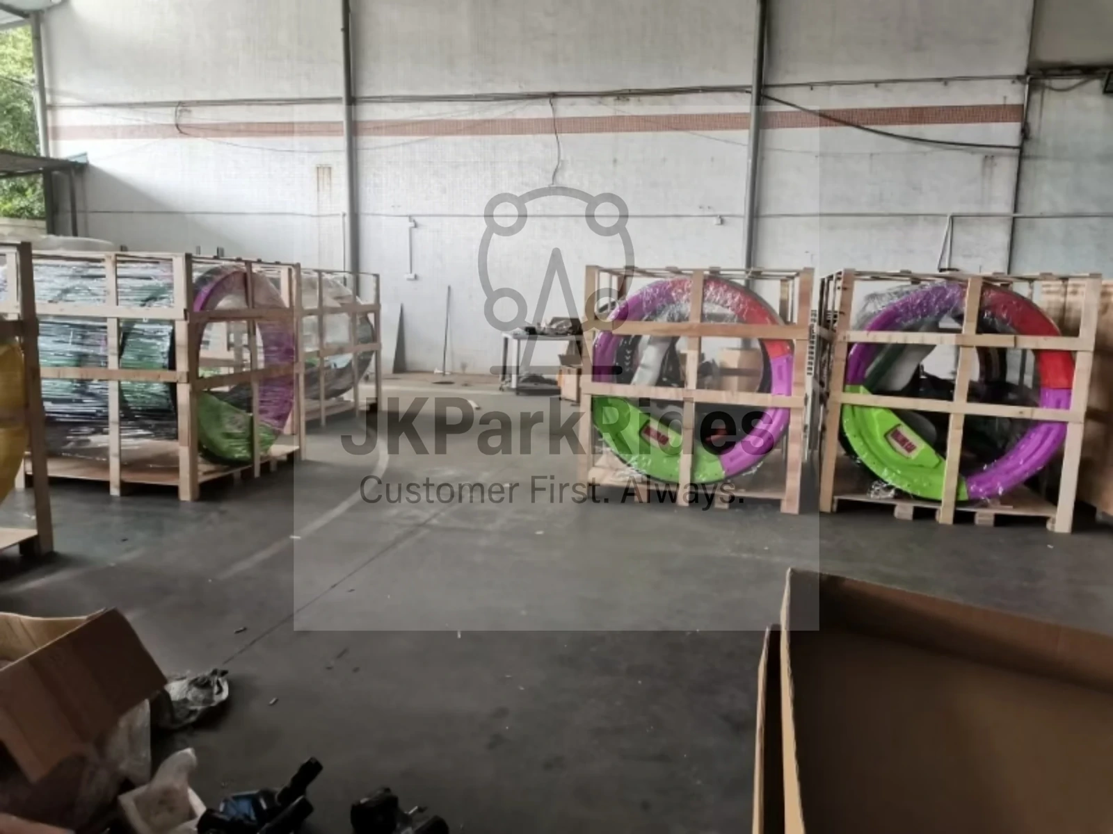 360 Rolling Car lineup on the factory floor