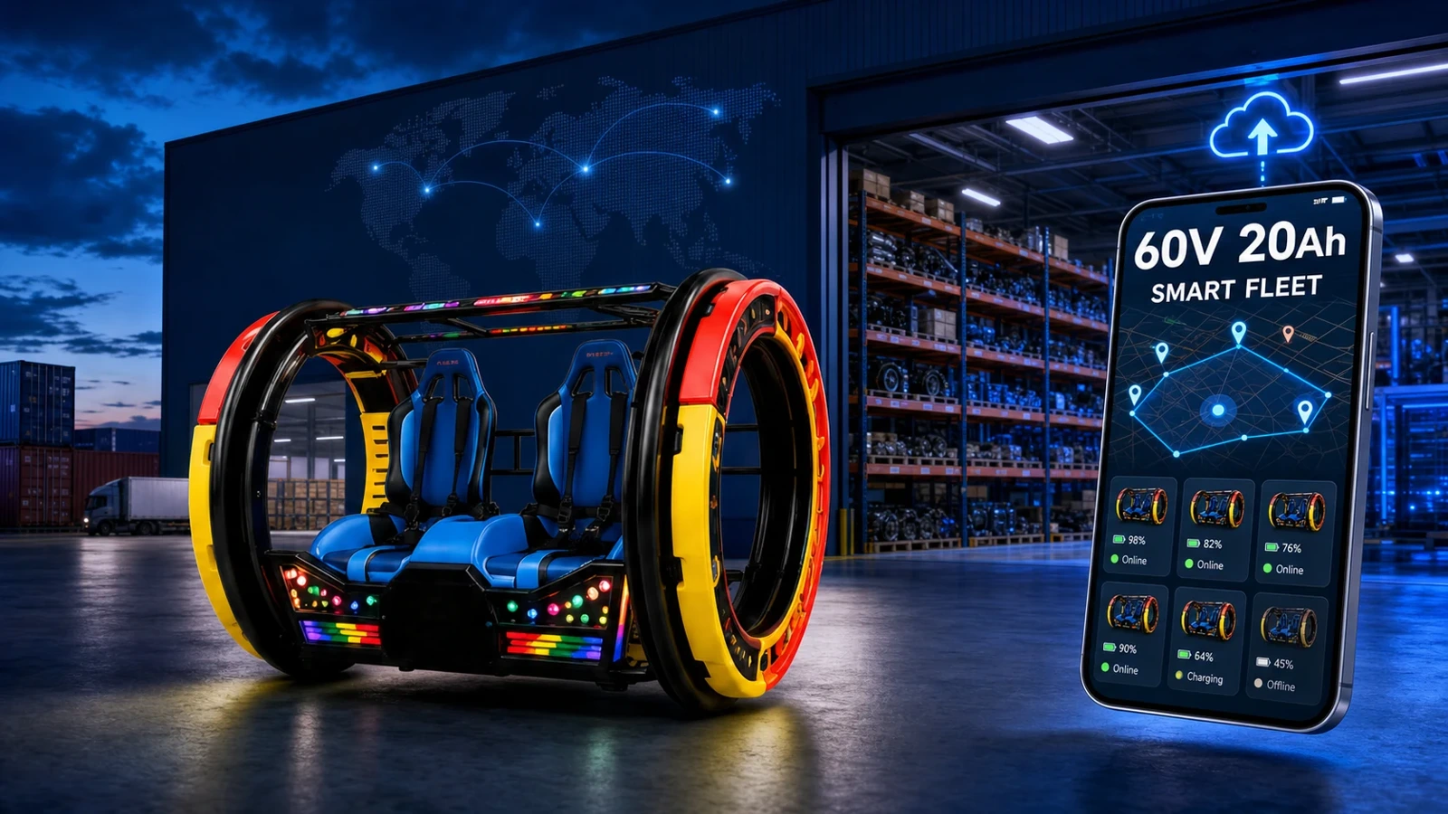 RideOS connected rolling car fleet monitoring concept