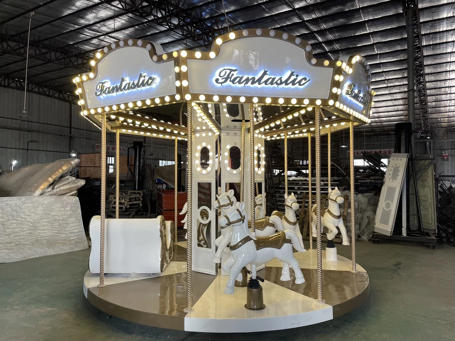 Snowy White Carousel by JKPARKRIDES